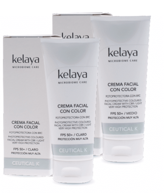 Crema facial con color fotoprotectora con brc / fps 50+